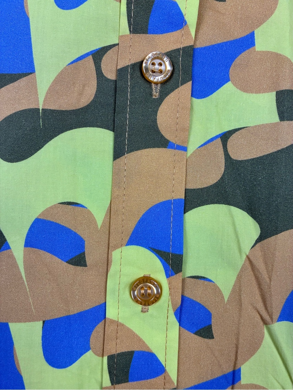 Wildfang The Essential Short Sleeve Button Up - featuring a vibrant neon camo - Picture 5 of 5